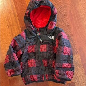 The North Face Black and Red Checkered Reversible Jacker